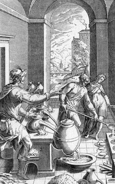 An Alchemist in His Workshop, Engraving from Metallotheca by Michele Mercati by Michael Mercator